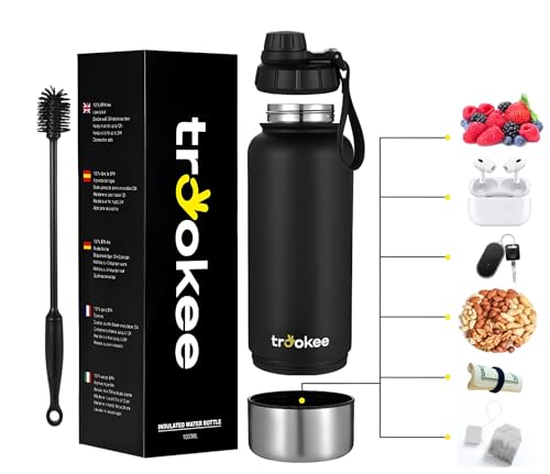 trookee Botella de Agua 1L Acero Inoxidable