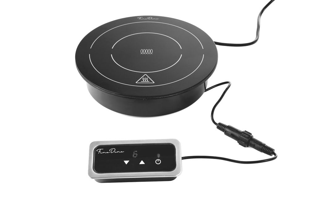 HENDI Induktionsheizung, LED-Anzeige, Touch-Steureung, kan versenkt montiert werden, Leistungsregulierung in 10 Stufen einstellbar, elektronischen überhitzungsschutz, 230V, 800W, ø245x(H)68mm, Schwarz