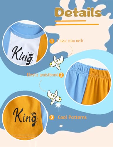 Image of mksodopy Toddler Boy Clothes Color Block Patchwork Short-Sleeved T-Shirt Color Block Shorts Boys Summer Outifts