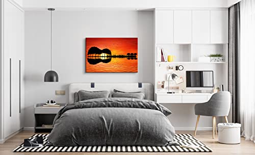 Guitar Poster Guitar Wall Art Guitar Wall Decor Music Posters Music Wall Art Musical Posters Guitar Posters Music Art Wall Decor Music Painting Guitar Canvas Wall Art For Room Decor (12''H X 18''W) #TOP3