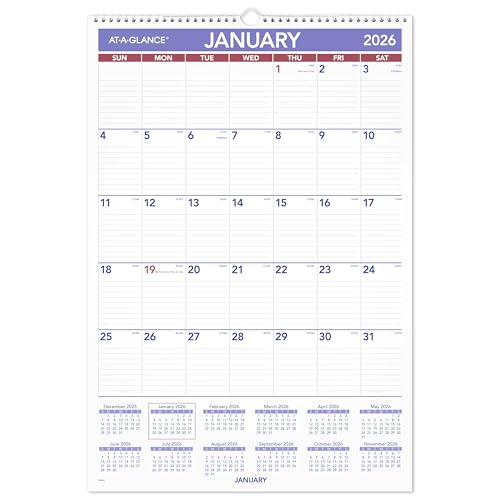 at-a-glance 2026 wall calendar 15-1234 x 22-3434 large pm32826