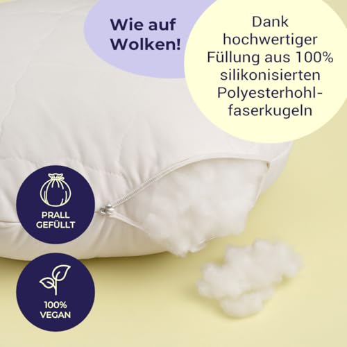 Merino BETTEN Premium Kissen rund 80cm – Weiches rundes Kopfkissen für erholsamen Schlaf – Bequemes Pillow als Bett & Couch-Kissen verwendbar – Rundkissen mit Kissenfüllung – Made in Germany