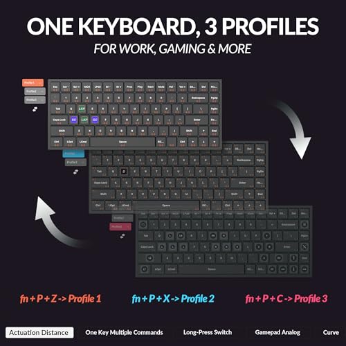 Keychron K2 HE Rapid Trigger Wireless Custom Keyboard with Hall Effect Gateron Double-Rail Magnetic Switch, QMK 2.4 GHz Bluetooth 5.2 RGB Compatible with Mac Windows Linux (Aluminum + Wood) - Image 4