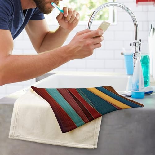 Serviettes absorbantes et séchage rapide à rayures colorées