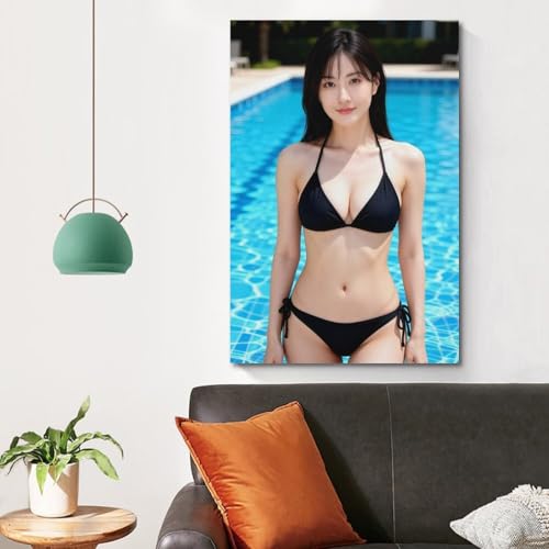松本若菜アートポスター(2)壁装飾キャンバス バスルーム ベッドルーム デコレーション油絵壁画素晴らしいギフト24x36inch(60x90cm) [4]