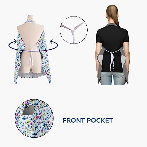 Image of ZIKKU 100% Cotton Nursing Cover for Breastfeeding, Soft and Breathable, Feeding Apron /Cover for Nursing Moms, Lightweight and Comfortable Maternity Breastfeeding Cover with Mobile Pocket (White Flower)