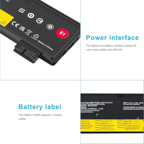 Image of 01AV423 01AV452 Laptop Battery Replacement for Lenovo ThinkPad T570 T580 T470 T480 P51S P52S TP25 A475 A485 01AV422 01AV424 01AV490 4X50M08810 SB10K97579 SB10K97580 SB10K97597 SB10K97581 (01AV424)