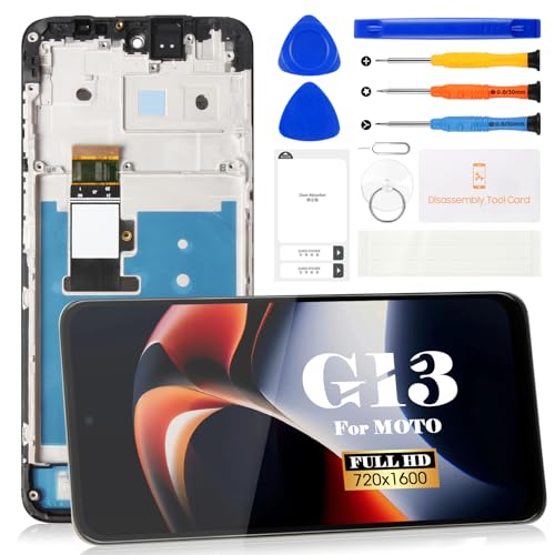 Écran LCD Moto G13 G23 noir avec châssis kit de réparation complet pour smartphone Motorola