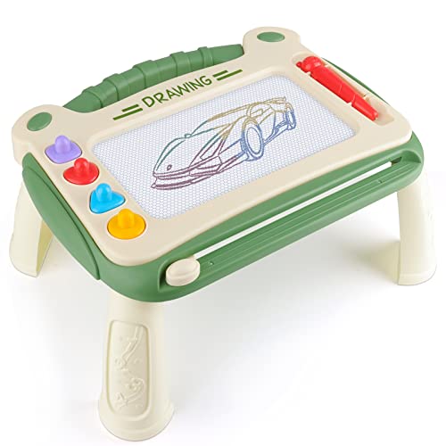 Pizarra magnética para niños, CS COSDDI, tabla de dibujo de graffiti borrable para niños, reutilizable, portátil, con 4 formas, para niños a partir de 3 años, regalo Cover