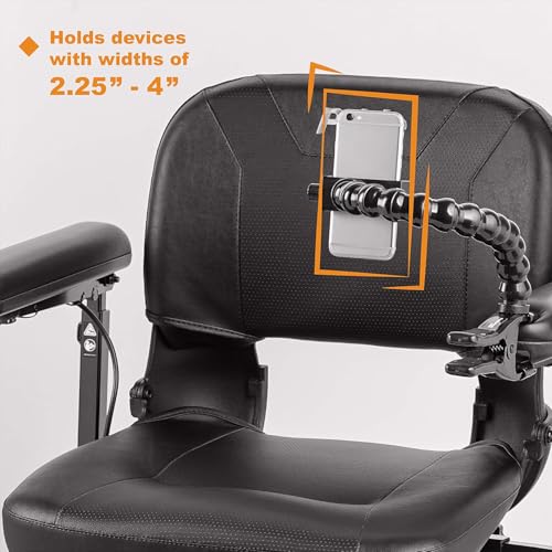 MOGO ModularHose Assistive Technology Phone Holder with Spring Clamp, 18 Inch Arm, Black, 46 cm / 18 inch - Image 3