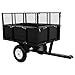 Benicabaly Versatile Tipping Trailer for Lawn Mower, for Easy Transport of Garden Supplies, Sturdy Steel Design, Black