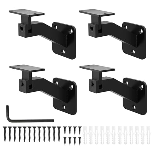 Support garde-corps noir pivotant pour fixer une rampe d'escalier en pente - 3
