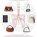 Neptniopllab Polyester Bowknot Shaped Shoulder Strap Extender Exquisite Bowknot Scarf Decoration Replacement Chain for Shoulder Cross-Body Purse Hangbag Making Supplies (Pink)