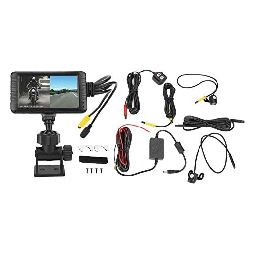 Motorcycle Dash Cam Front Rear, 1080P HD 3inch Universal Motorcycle Double Lens Driving Recorder Traffic Motorbike Recorder, Waterproof DVR Motorcycle Action Camera, Black