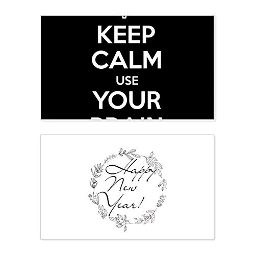 Tarjeta conmemorativa Keep Calm Use Your Brain Black New Year para felicitaciones