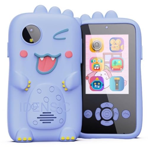 Image of Kids Smart Phone for Girls & Boys Ages 3-10 Toddler Learning Toy Touchscreen Mobile with Dual Camera Play Cellphone Games Music Christmas & Birthday Gift for Kids (Blue Dino)