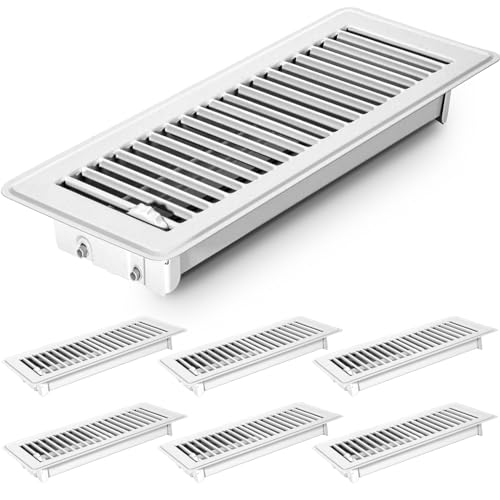 Gmurnai Rejillas de ventilación de suelo resistentes de 4 x 12 pulgadas, cubiertas de ventilación de suelo de 4 x 12 pulgadas para techo de pared del hogar, acabado a prueba de óxido, rejillas y
