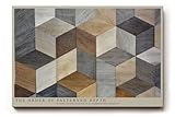 Motif cube abstrait dans des tons de bois chauds et froids avec une profondeur spatiale