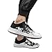 Onegam Spikeless Golf Shoes for Men Women, Artistic Design Breathable Waterproof Fashion Sports Golf Sneakers with Heel Vent Black/White Black