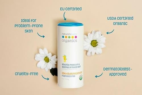 Nature'S Baby Organics NB-DP-FF-4-P3 Baby Powder Talc Free Corn Free Diaper Dusting Powder With Aloe Soft Gentle 100% Organic Baby Powder Hypoallergenic Fragrance Free 4 Oz thumb #5