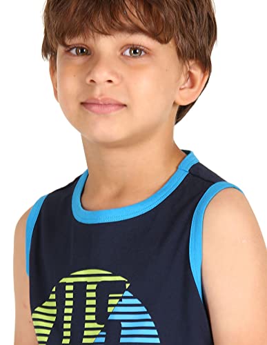 Image of U.S. Polo ASSN. Boy's Round Neck Regular Fit Brand Print Ikeb Muscle Tank - Pack of 1