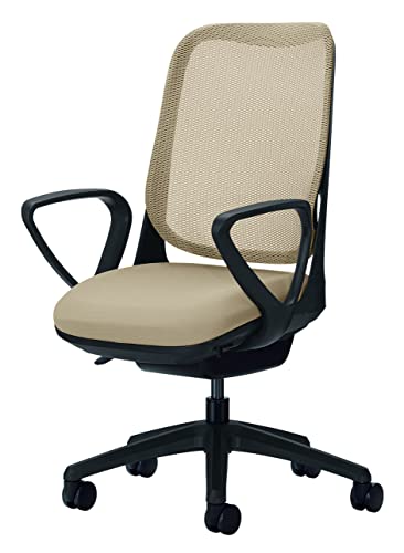 ライオン事務器 オフィスチェア サークルアーム ライド サンドベージュ 79844