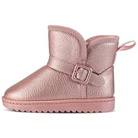 Apawwa Winter Boots Girls Warm Lined Boots Girls Slip Winter Shoes Children Comfortable Snow Boots Girls, C968 Pink, 2 UK