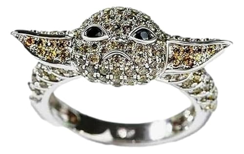 TCB Creations Jedi Master Character Face Rhinestone Stainless Steel Ring (7)