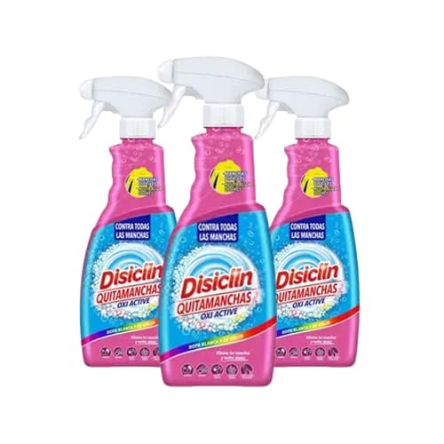 Disiclin Oxi Active Spray Quitamanchas Multiusos 750 ml – Limpiador de Oxígeno Activo para Ropa, Tapicerías – Eliminador de Manchas Difíciles de Grasa, Vino y Café – Limpieza Profunda PACK 3