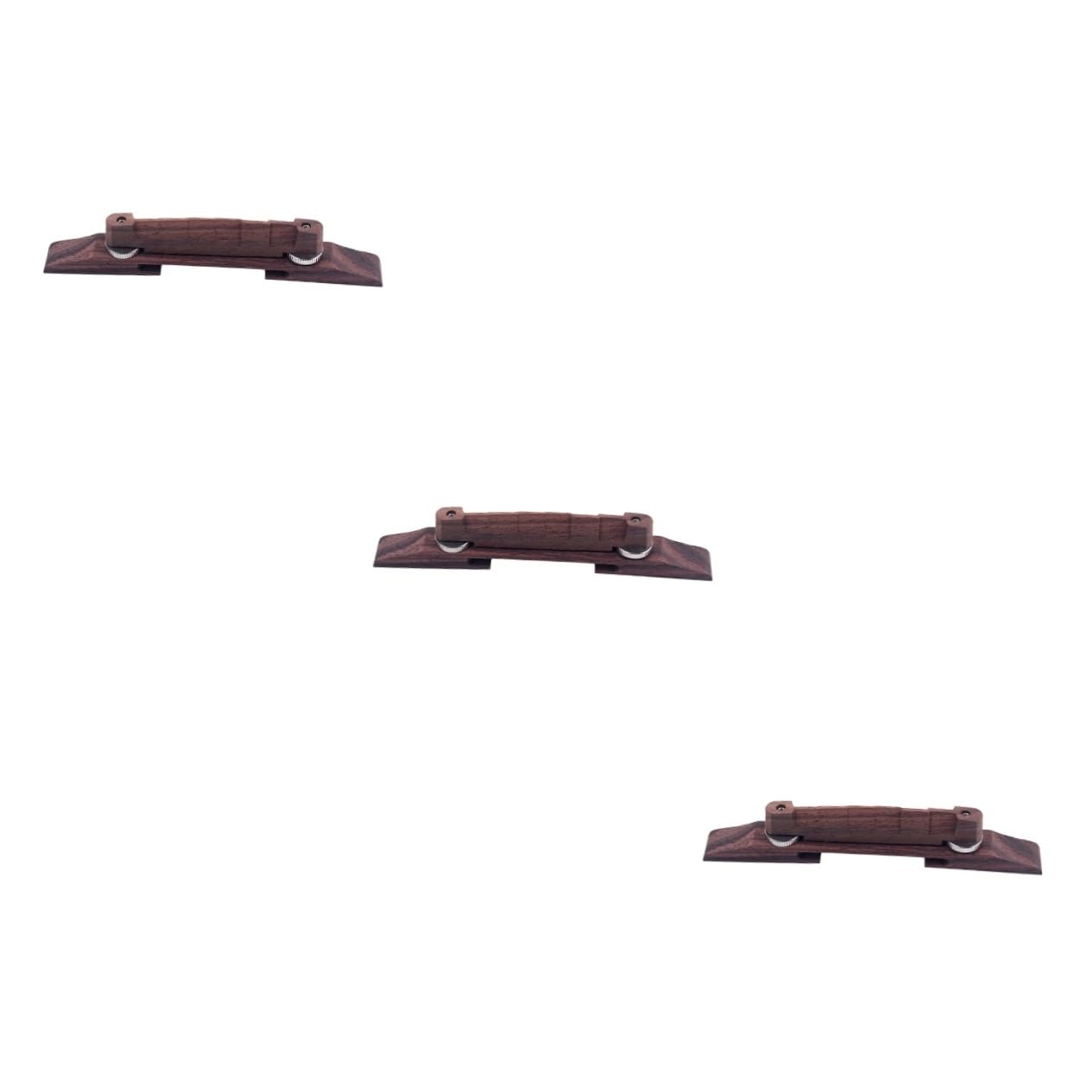 VICASKY 3 Piezas puente de guitarra para bajo puente de rodillos de guitarra puente de bajo Puente de guitarra con puente de guitarra de palisandro De madera Brown