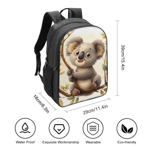 Mochilas escolares de koala 3D de 40x28x16cm para solucionar la organización y la carga infantil 2