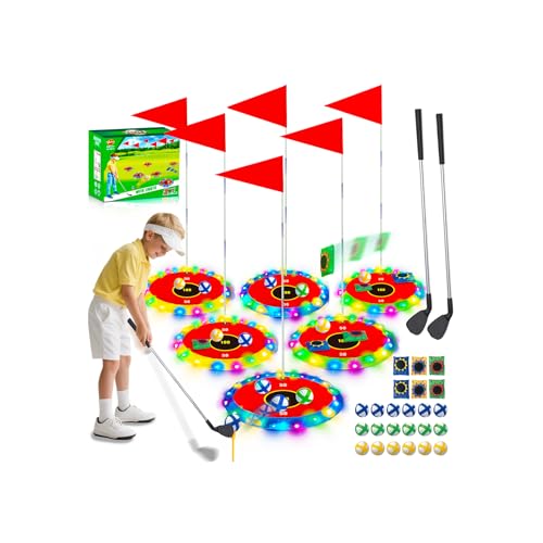 VATOS 2-in-1 Light up Golf for Kids- Golf Chipping Game