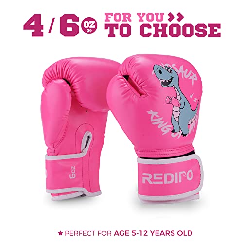 Redipo Kids Boxing Gloves For Boys And Girls, Youth Boxing Training Gloves For Kids 3-15, 4&6Oz Punching Bag Kickboxing Thai Mitts Mma Training Sparring Gloves #TOP2