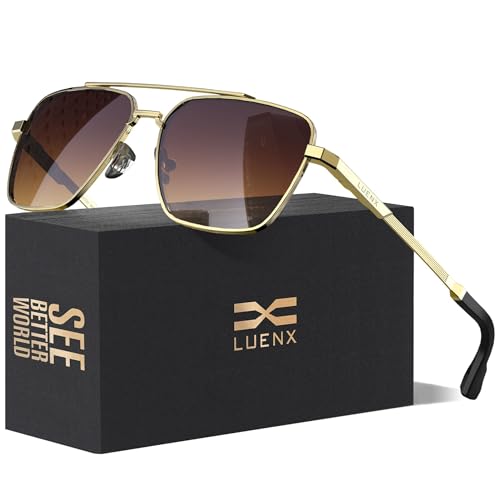 LUENX Polarized Square Gradient Brown Lens
