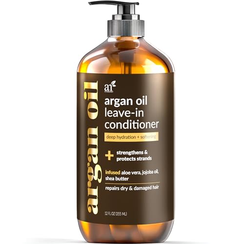 Artnaturals Argan Oil Leave-In Conditioner - (12 Fl Oz / 355ml) - Made with Organic and Natural Ingredients - for All Hair Types – Treatment for Damaged, Dry, Color Treated and Hair Loss (ANHA-0802)