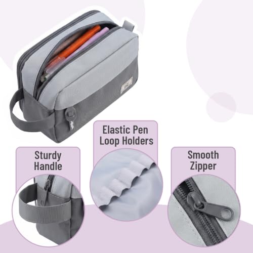 Image of Mr. Pen- High Capacity Pencil Case, Large Pencil Pouch with 3 Compartments and 2 Pockets, Large Pencil Bag with Smooth Zipper, Cute Pencil Case Pouch Organizer, School Supplies for Teens