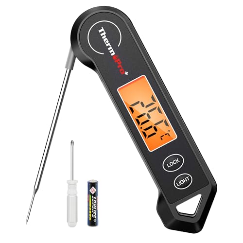 ThermoPro Fleischthermometer Digitaler Grillthermometer Faltbares Bratenthermometer Thermometer Kochen für Flüssigkeit Milch Steak Küchenthermometer Schwarz ThermoPro Fleischthermometer Digitaler Grillthermometer Faltbares Bratenthermometer Thermometer Kochen für Flüssigkeit Milch Steak Küchenthermometer Schwarz