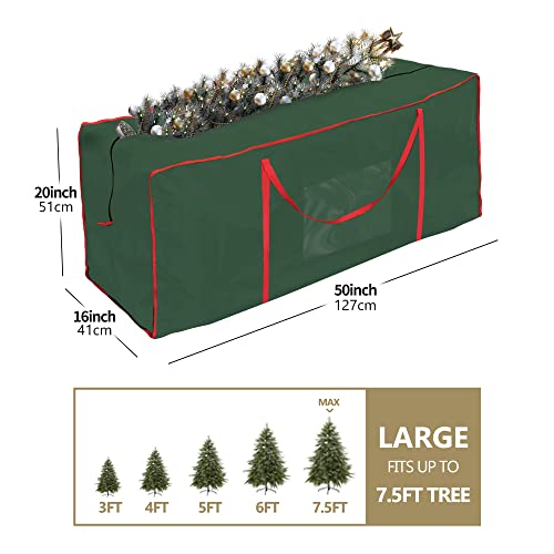Funny Sunny Christmas Tree Storage Bag - Fits Up To 7.5Ft Holiday Artificial Disassembled Trees, Heavy-Duty Tree Storage Container With Durable Reinforced Handles & Zipper, Water Resistant #TOP5