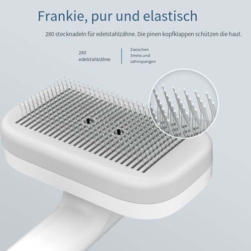 Pet Ion Brush - Professional Pet Hair Brush with Double Ion Generator - Self-Cleaning Dog & Cat Brush, Gentle Detangling Fur & Undercoat, For Short & Long Hair (1PCS)