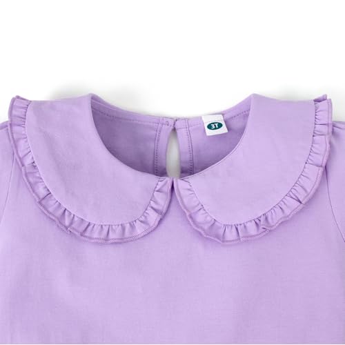 Magic Park 12M-5T Baby Girl Short Sleeve T-Shirt Toddler Ruffle Blouse Kid Solid Color Tee Casual Tops Holiday Clothes4