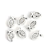 JGFinds Small Spacer Bead Tiny Fish Charms - 95 Pack, 8mm with 1.3mm Hole, (Jesus Religious Fish), Charms for Craft and Jewelry Making Supplies