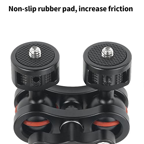 Brazo de bola doble de 1/4 pulgada para soporte de cámara con giro de 360 grados 2