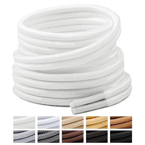 Image of Handshop 2 Pairs Round Boots Shoelaces, Heavy Duty Outdoor Shoe Laces | Replacement Shoestrings for Hiking, Running, Sporting Shoes and Work boots, Sturdy and Robust, 28 Colors, 30-63 inch Length