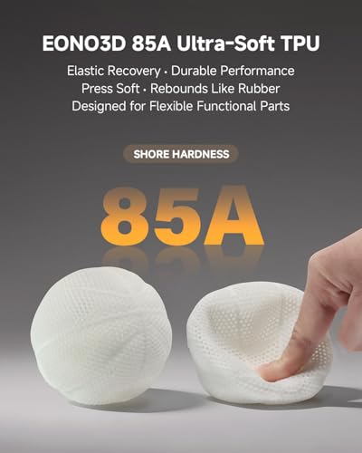 Image of 85A TPU 3D Printer Filament - Extra Soft & Flexible Rubber-Like Filament, Durable & Wear-Resistant, 1.75mm ±0.03mm, Smooth Feeding, Ideal for RC Car Tires, LEGO Wheels, Phone Cases, 1kg White