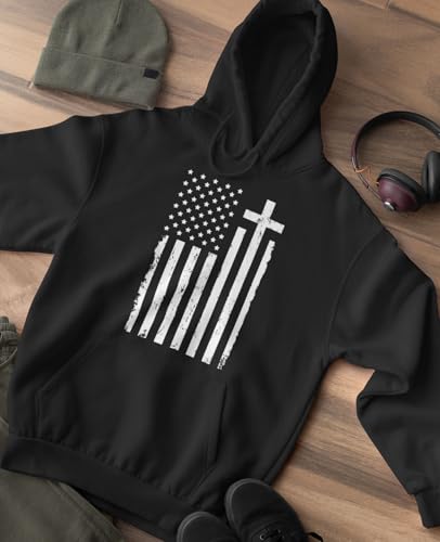 Tstars Mens Cross Hoodie - Christians USA Flag Hoodies for Men - Faith Graphic Pullover - Religious Patriotic Sweatshirt4