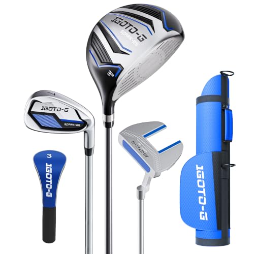Image of 5 /6 /7 Pieces Kids Golf Clubs Set - Youth Golf Clubs Junior Set Ages 3-14 Includes Stand Bag, 1# Driver, 5# Hybrid, 7#, PW# Irons and Putter Right /Left Hand for Boys Girls