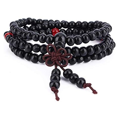 Premium Black Layered Bead Bracelet Men's Beaded Jewellery | Luxury Gift Bag A044 Cover