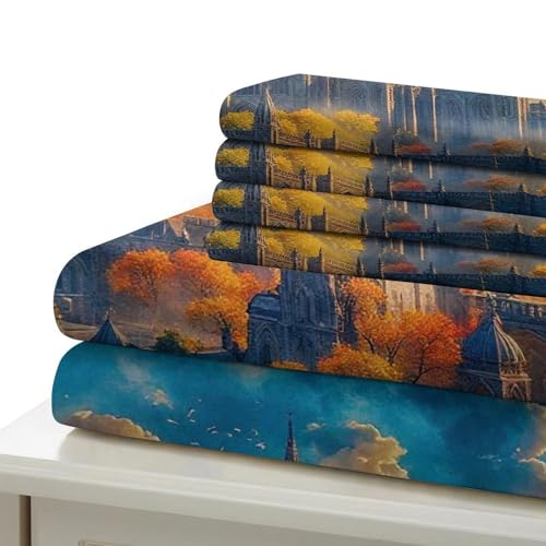Linge de lit Château du rêve grand format 3D avec zip invisible