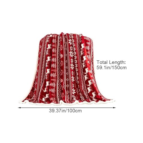 Couverture de Noël motif flocon de neige renne à offrir en cadeau