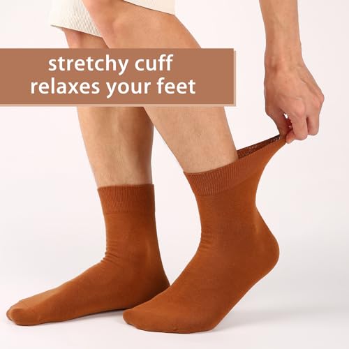 Image of FGZ Mens Crew Socks Breathable Cotton Soft Casual Thin Socks for Work,Sport & Everyday Wear,5 Pairs